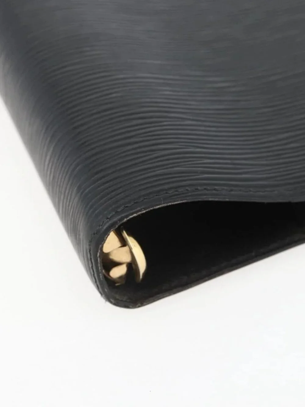 LOUIS VUITTON Epi Agenda GM Day Planner Cover Black Gold R20212 LV Auth yk20152